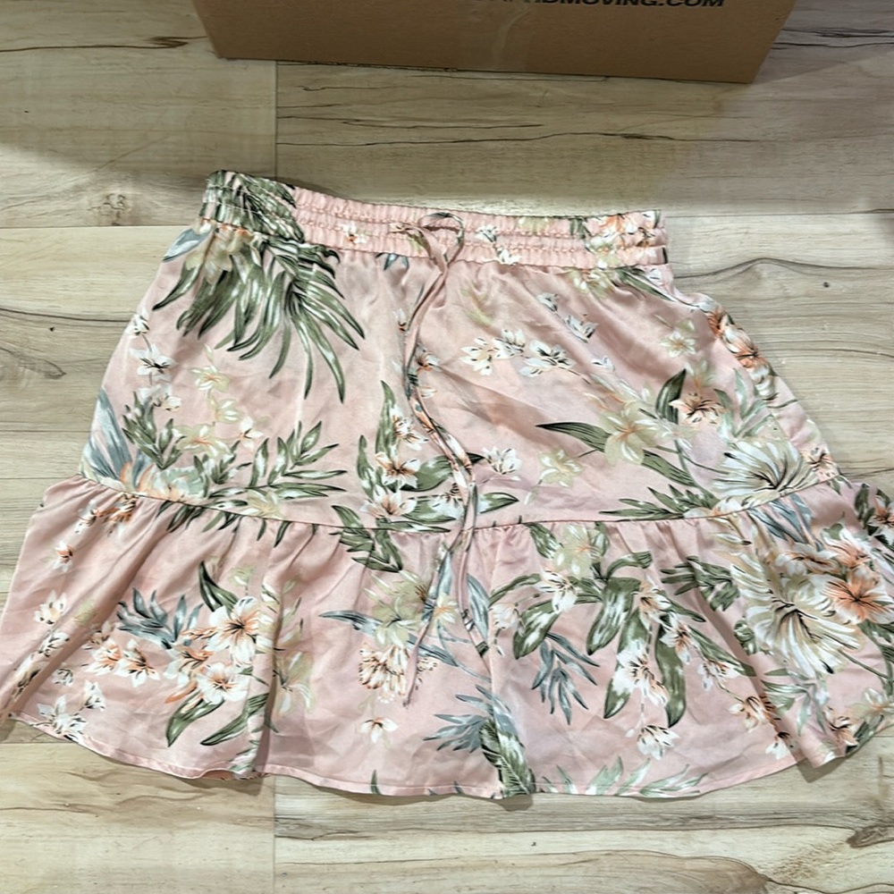 Pookie & Sebastian pink silk skirt